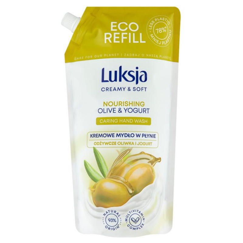 Mydło w płynie LUKSJA uzupełnienie 900ml OLIWKA I JOGURT