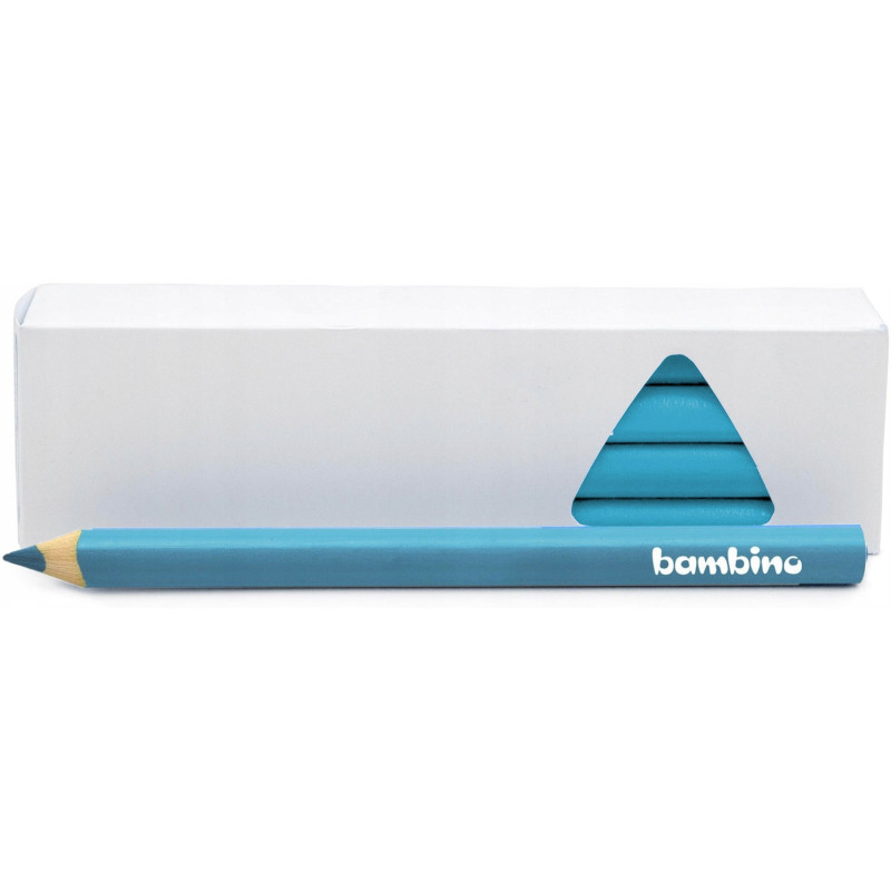 Kredki ołówkowe trójkątne Zestaw 12 kredek niebieskie BAMBINO St.Majewski
