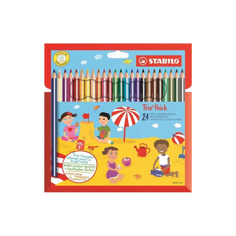 Kredki TRIO grube 203/24-01 24kol. pud. z zawieszką STABILO