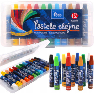 Kredki pastele olejne heksagonalne 12kol KT020-AB Kredki pastele olejne heksagonalne 12kol KT020-AB