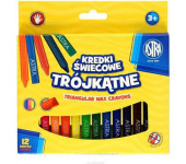Kredki świecowe trójkątne zestaw 12 kolorów 316118001 ASTRA