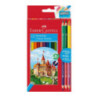 Kredki ZAMEK 12kol +3kredki dwustronne + temperówka 110312 FC FABER CASTEL