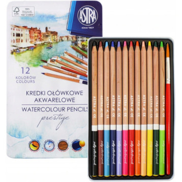 Kredki akwarelowe ołówkowe 12 kolorów zestaw 312121001 ASTRA