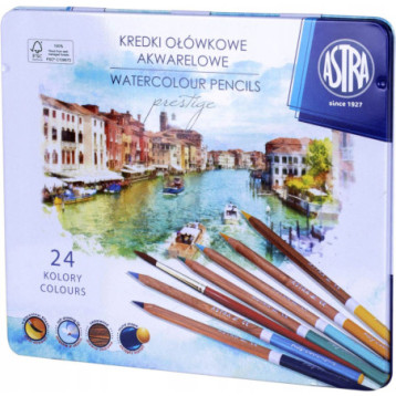 Kredki akwarelowe ołówkowe 24 kolorów zestaw 312121002 ASTRA