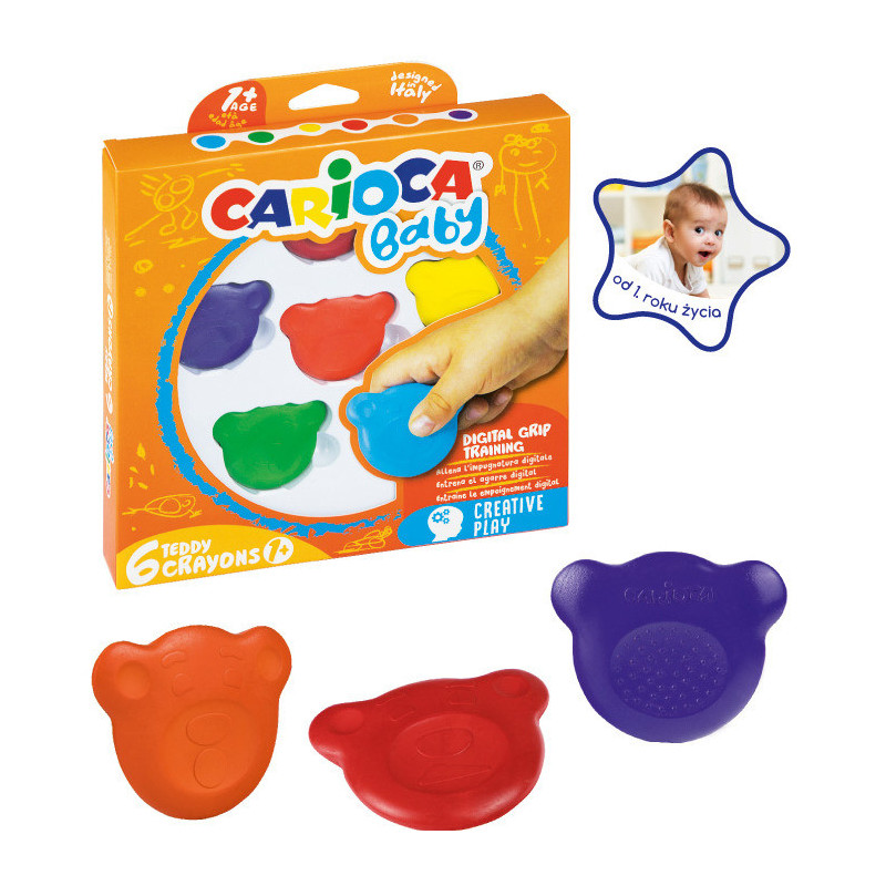 Kredki Misiaki BABY dla dzieci 1+6 kol 160-2209 42956 CARIOCA