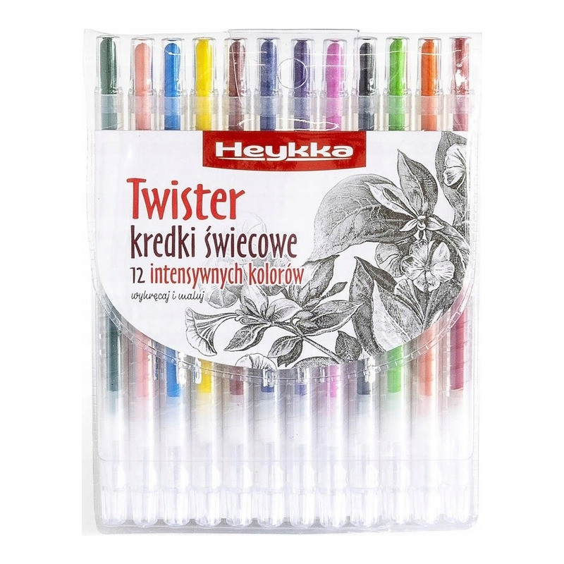 Kredki świecowe Twister 12szt. HEYKKA (610201)