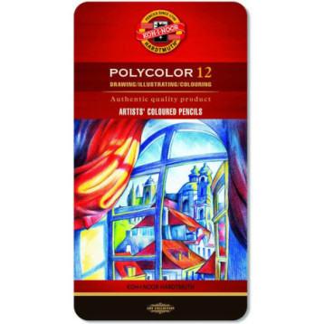 Kredki POLYCOLOR 12 kol. opakowanie metalowe 3822 KOH-I-NOOR Kredki POLYCOLOR 12 kol. opakowanie metalowe 3822 KOH-I-NOOR