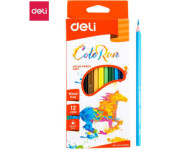 Kredki ołówkowe bezdrzewne COLORUN 12 kolorów EC00100 DELI