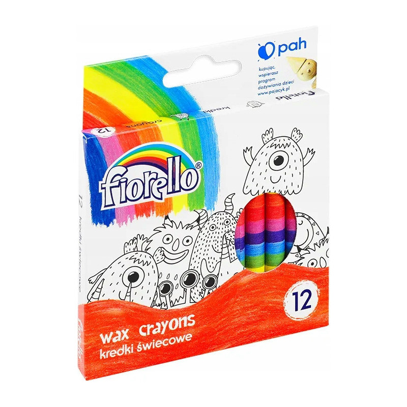Kredki FIORELLO świecowe 12 kolorów 170-1383
