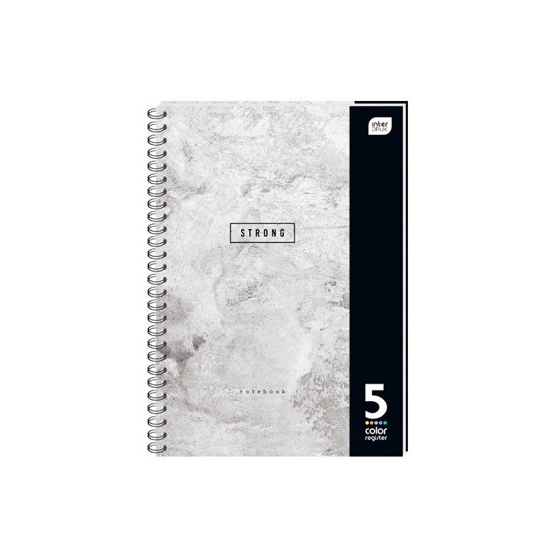 Kołozeszyt B5 160k 5 kolorowych registrów miękka oprawa INTERDRUK