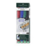 Marker permanentny F 0.6mm 4kolory 151304 FABER-CASTELL
