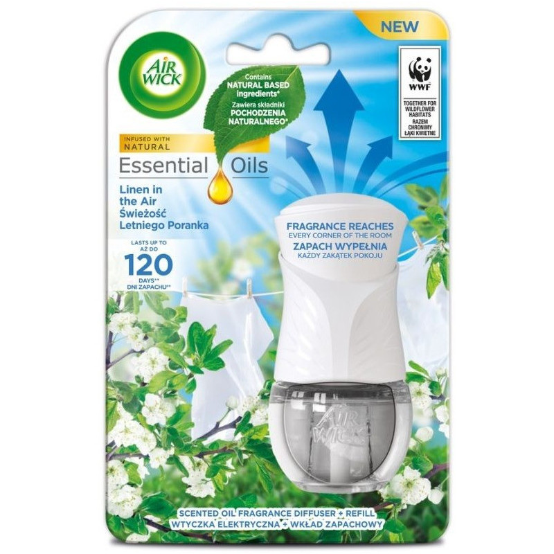 Odświeżacz AIR WICK elektryczny komplet Świeżość Letniego Poranka 19ml