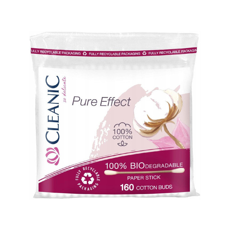 Patyczki higieniczne CLEANIC (160 sztuk) folia Pure Effect