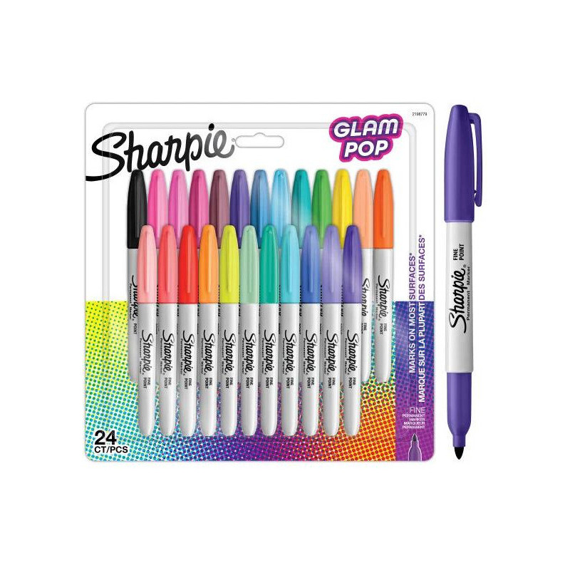 Markery permanentne SHARPIE Glam Pop 24 kolory 2198779