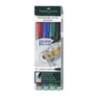 Foliopis z gumką M 1.0mm komplet 4kolory 152504 FABER CASTELL