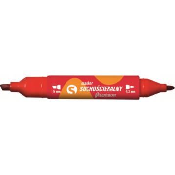 Marker suchościeralny dwustronny czerwony KM504-C2 TETIS 5mm/4.2mm