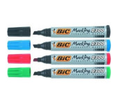 Markery permanentne BIC ECO 2300 mix 4 kolory ścięta końcówka 8209222
