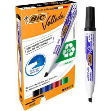 Marker BIC ECO VELLEDA 1751 suchościeralny mix 4 kolorów 904950