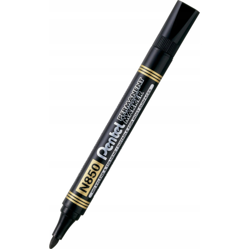Marker permanentny czarny N850 okrągła końcówka do pisania na każdej powierzchni PENTEL