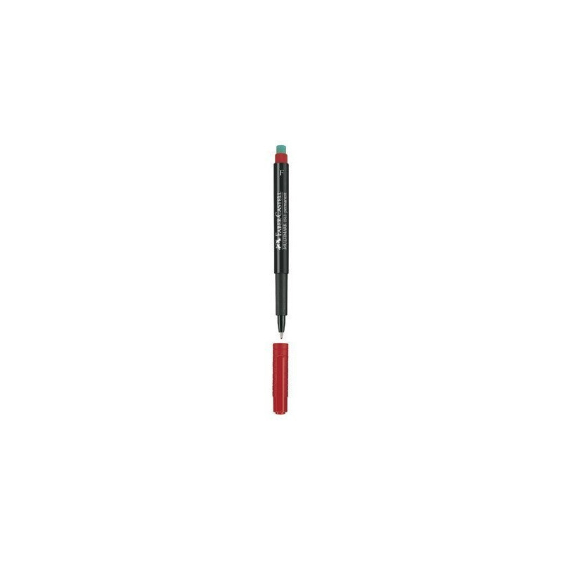 Foliopis z gumką OHP MULTIMARK F 0.6mm czerwony 151321 FABER-CASTELL