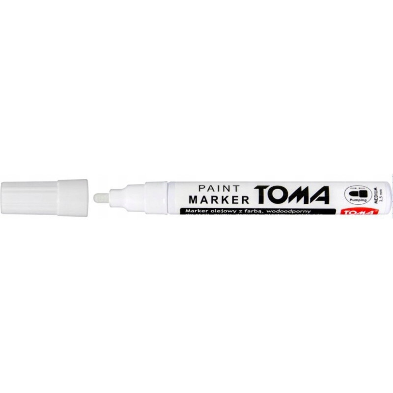 Marker olejowy TO-440 grubość 2.5mm biały TOMA Marker olejowy TO-440 grubość 2.5mm biały TOMA