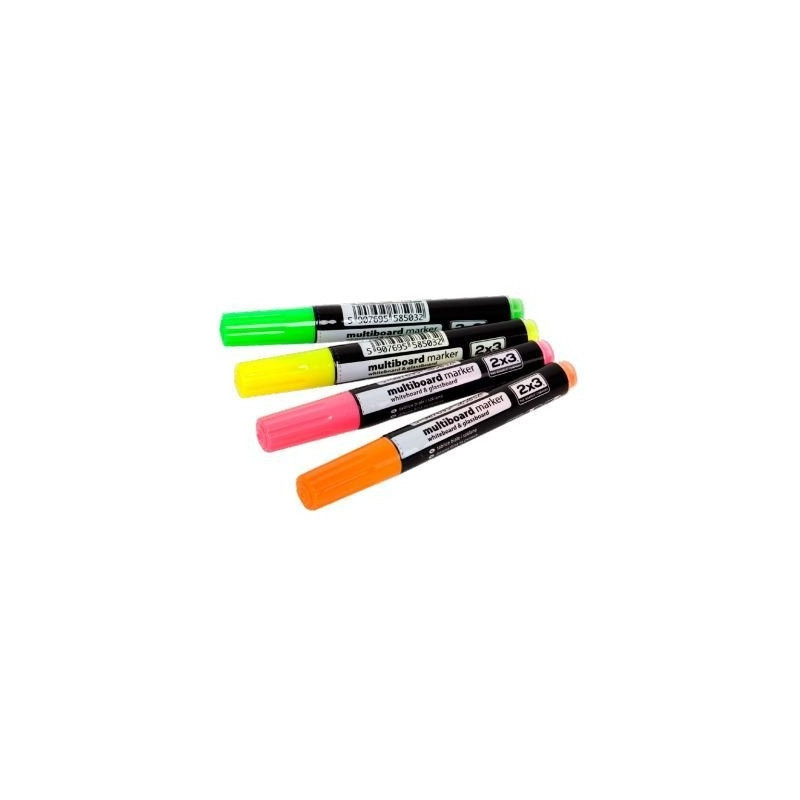 Markery suchościeralne Multiboard 4szt. fluorescencyjne 2X3 AS143