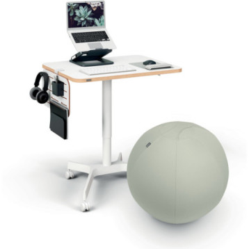 Biurko Leitz Ergo białe do pracy w pozycji siedzącej i stojącej 65360001