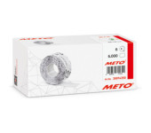 Etykiety cenowe w rolce do metkownicy jednorzędowej, 26x12 mm, (6 sztuk) białe faliste, usuwalny klej METO M30014350