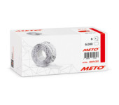 Etykiety cenowe w rolce do metkownicy jednorzędowej, 26x12 mm, (6 sztuk) czerwone neon faliste, trwały klej METO M30014351