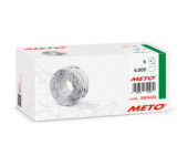 Etykiety cenowe w rolce do metkownicy dwurzędowej, 26x16 mm, (6 sztuk) białe faliste, trwały klej, odporne na mróz METO M300143