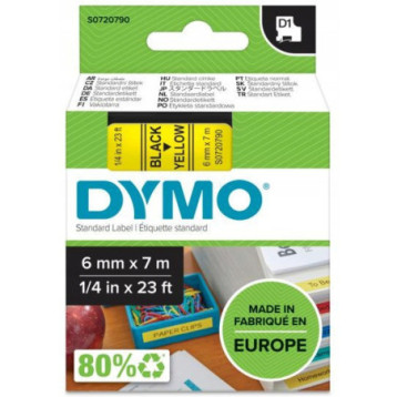 Taśma czarny nadruk na żółtym 6mm x 7m DYMO S0720790 Taśma czarny nadruk na żółtym 6mm x 7m DYMO S0720790