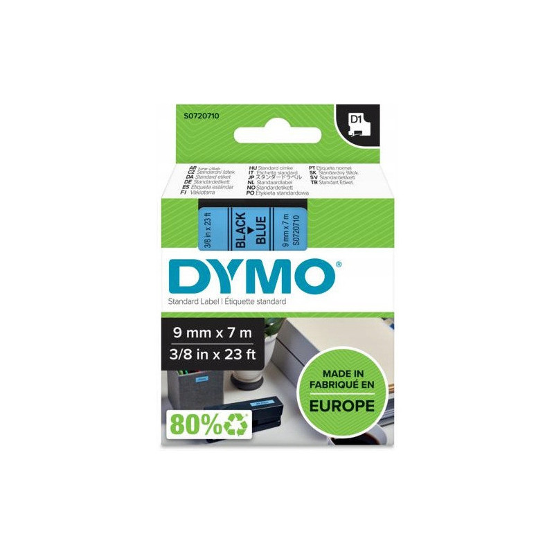 Taśma czarny nadruk na niebieskim 9mm x 7m DYMO S0720710