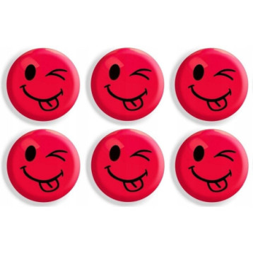 Magnesy do tablic czerwone języki 30mm (6szt.) GM301-TC6 TETIS