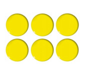 Magnesy do tablic żółte wypukłe 30mm (6szt.) GM301-PY6 TETIS