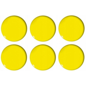Magnesy do tablic żółte wypukłe 30mm (6szt.) GM301-PY6 TETIS