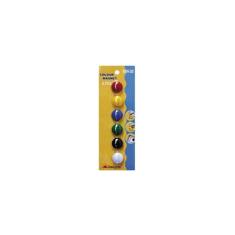 Magnesy ARGO kolorowe WF-20 opakowanie 6sztuk SRH-20