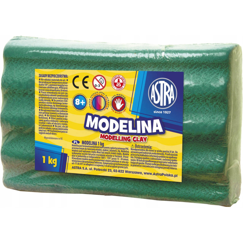 Modelina termoutwardzalna 1kg zielona 304111008 ASTRA