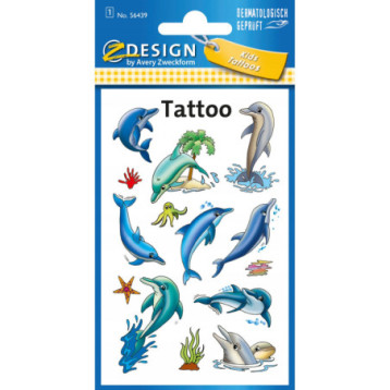 Naklejki tatuaże dla dzieci DELFINKI 56439 Z-DESIGN TATTOO AVERY ZWECKFORM