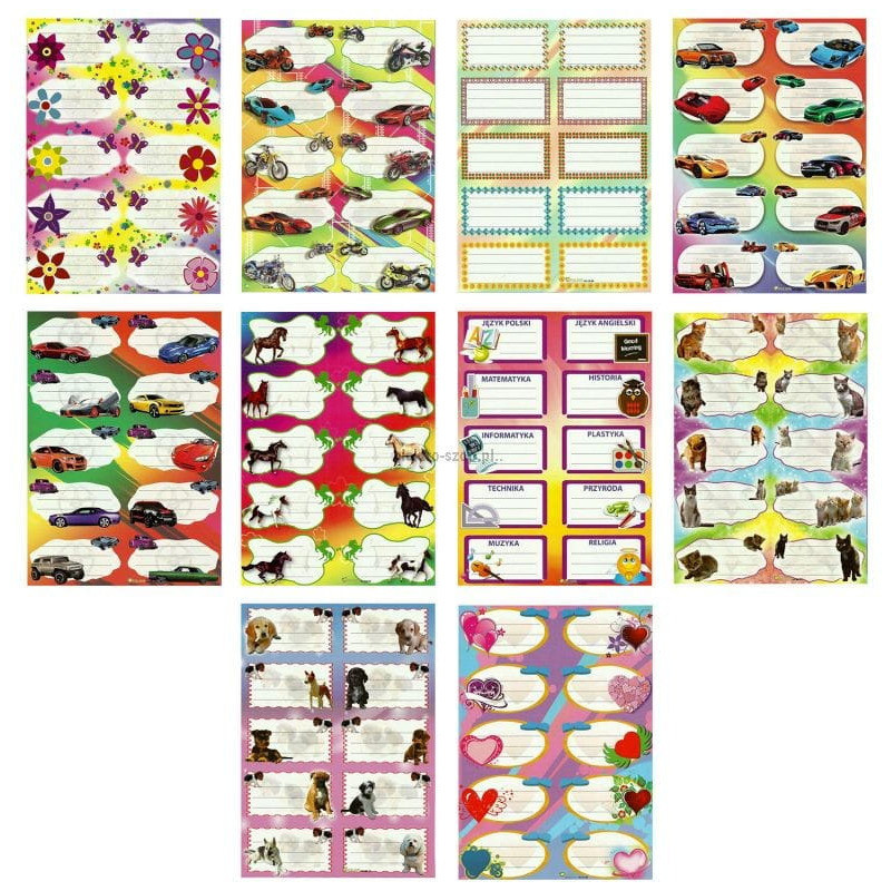 Naklejki na zeszyt duże - 10 (25) D POLSYR