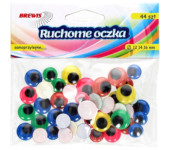 Oczka ruchome okrągłe samoprzylepne 12,14,16mm (44 sztuki) RO21 BREWIS
