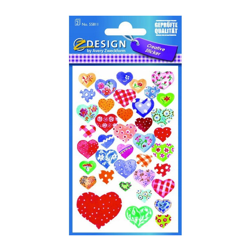 Naklejki kreatywne Serca 55811 Z-DESIGN CREATIV E AVERY ZWECKFORM