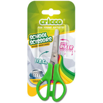 Nożyczki szkolnez linijką 13,5cm CRICCO Nożyczki szkolnez linijką 13,5cm CRICCO