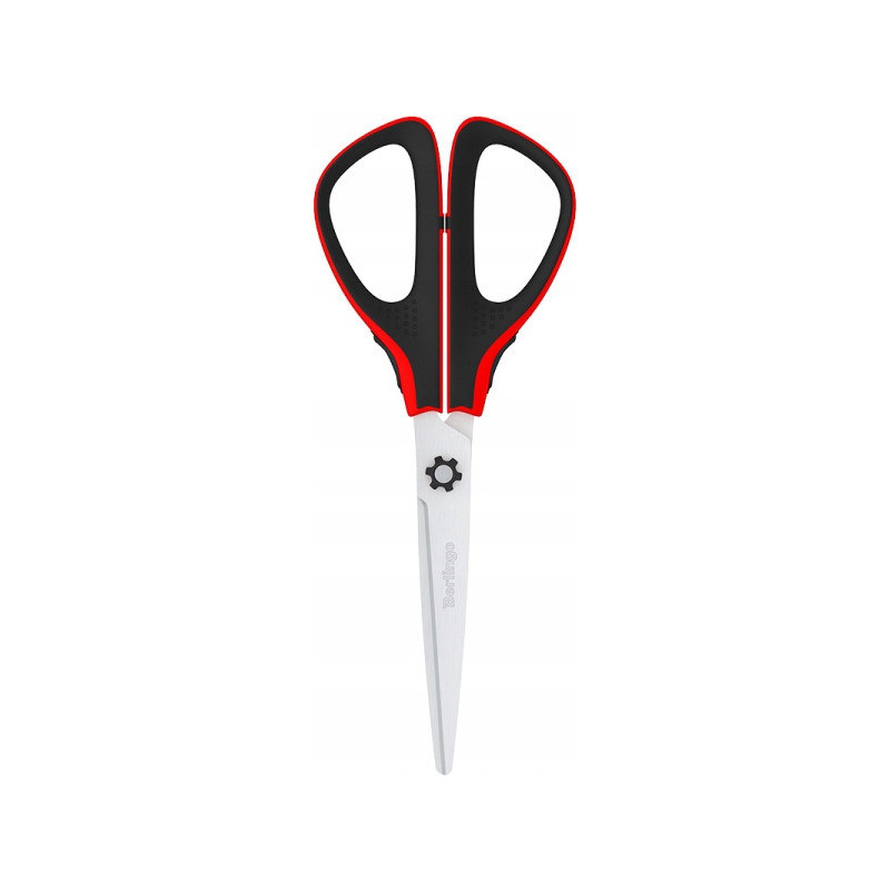 Nożyczki 19cm Easycut 300 soft grip czerwone 326320 BERLINGO