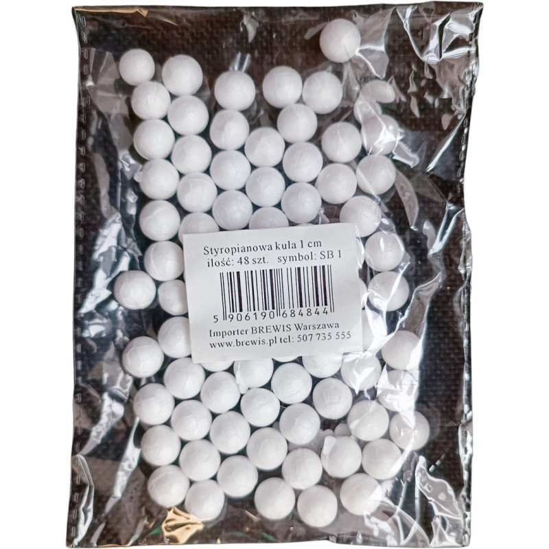 Kulki styropianowe 1cm, (48 sztuk) SB1 BREWIS