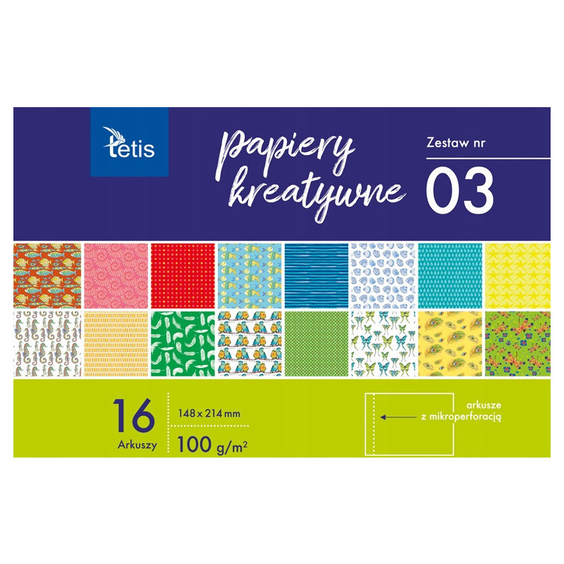 Zeszyt papierów kreatywnych A5 16k 100g KB029-03 TETIS