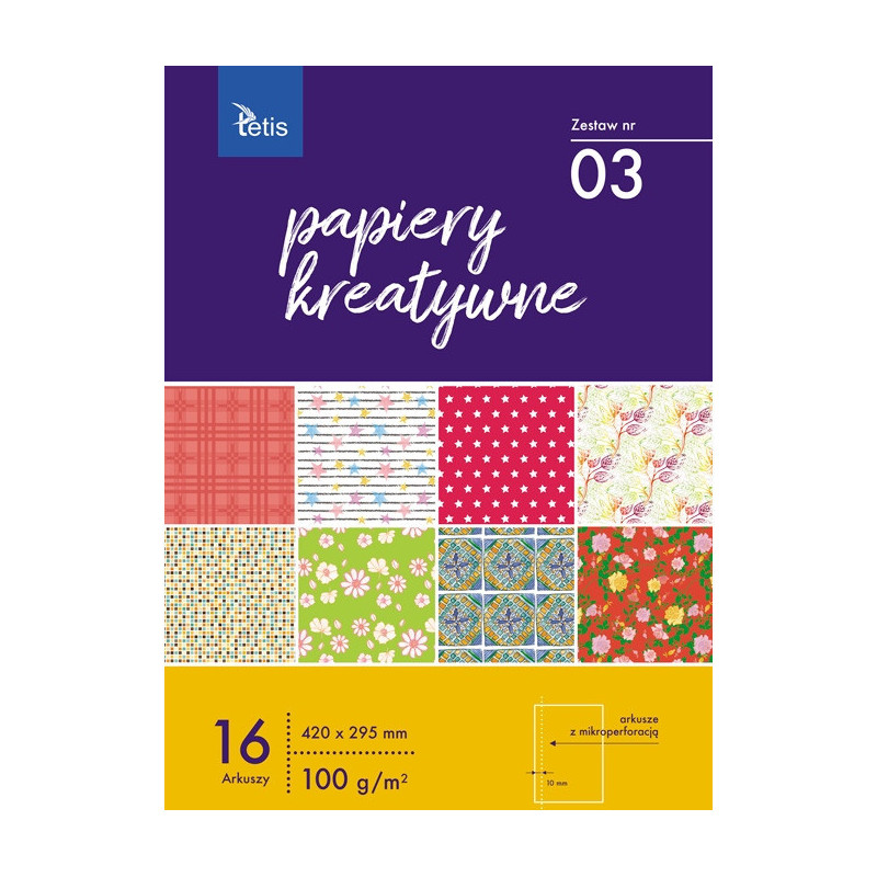 Zeszyt papierów kreatywnych A3 16k 100g KB031-03 TETIS