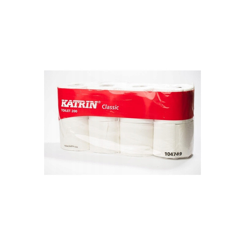 Papier toaletowy KATRIN 2w celuloza 23,4m(8 sztuk) CLASSIC TOILET 200 104749/476154