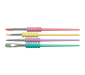 Pędzle szkolne z miękkim uchwytem 4szt. kolory pastelowe 481620 Faber-Castell
