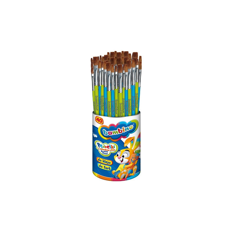 Pędzelki do farb i kleju BAMBINO 40 szt. ST.MAJEWSKI
