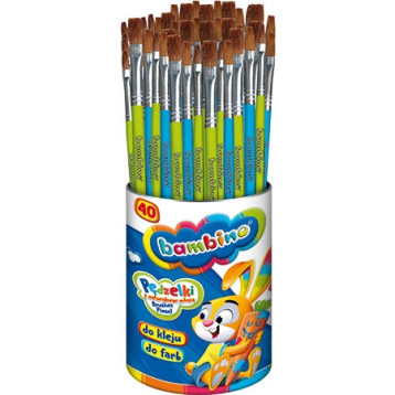 Pędzelki do farb i kleju BAMBINO 40 szt. ST.MAJEWSKI